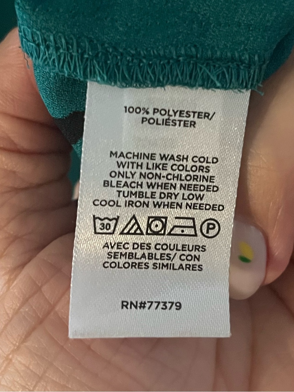 Ann Taylor Teal Blouse with Black Floral Print - Picture 5 of 5